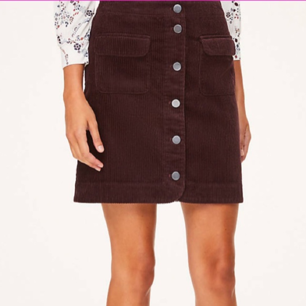 LOFT Corduroy button down skirt- NWT never worn!